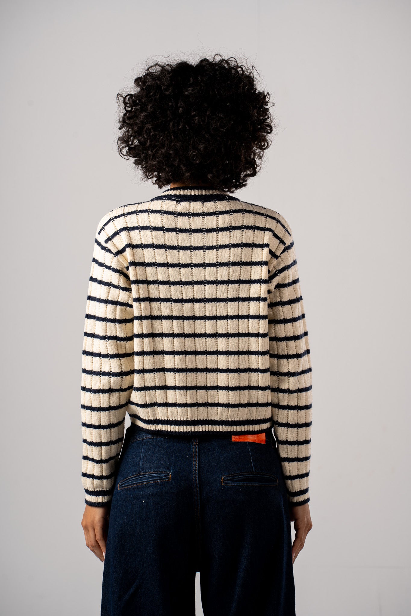 Striped Button-down Cardigan